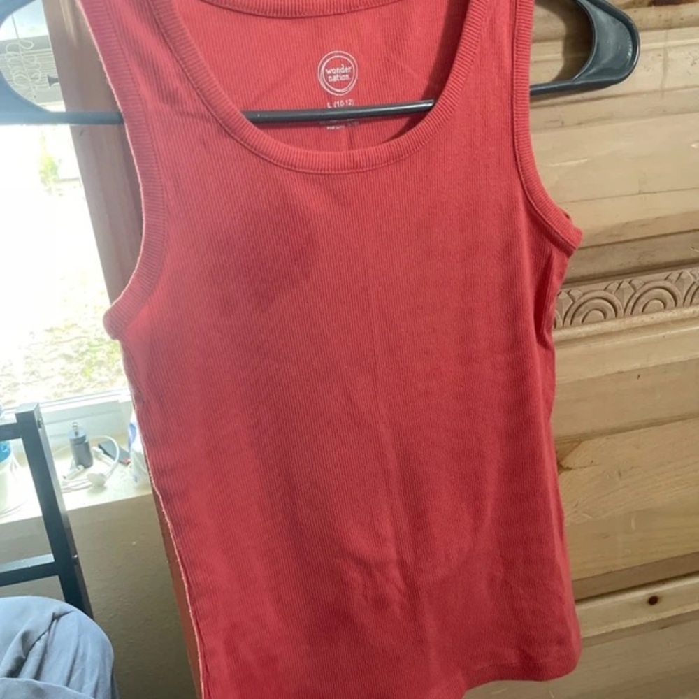 wonder nation Rust Red Ribbed Tank Top